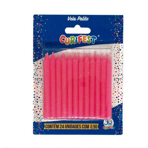VELA PALITO ROSA C/20UN CURIFEST