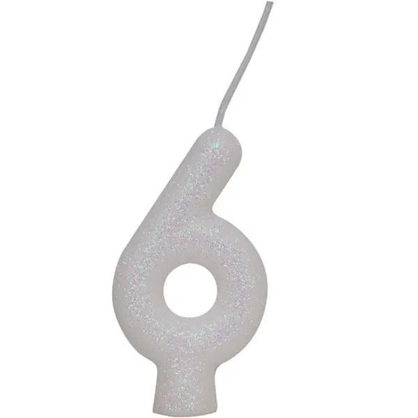 VELA ANIV.CINTILANTE BRANCA N.6 1UN