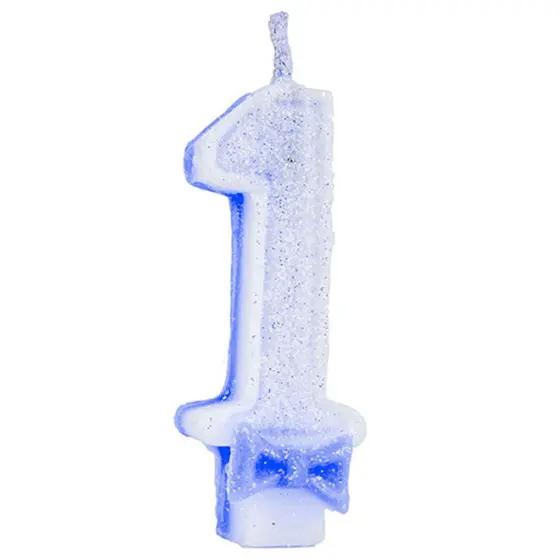 Vela Super Glitter Azul N1 Festlar