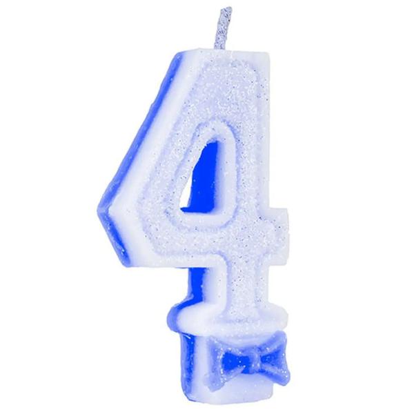 Vela Super Glitter Azul N4 Festlar