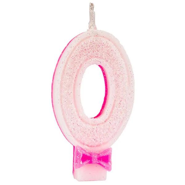 Vela Super Glitter Rosa N°0 C/1 Festlar