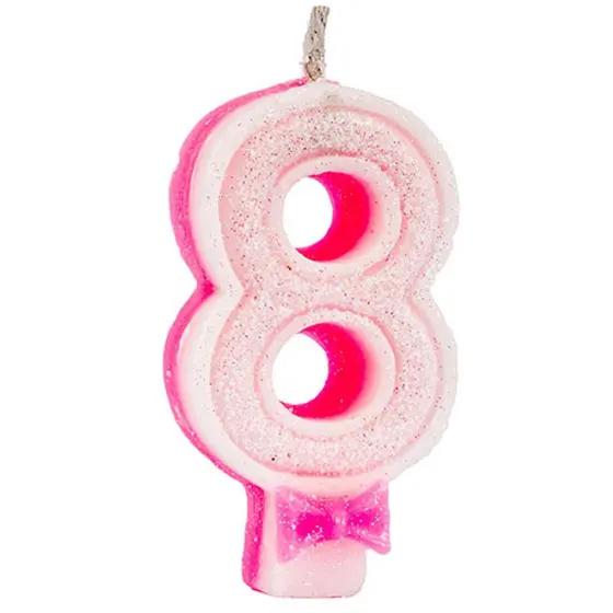 Vela Super Glitter Rosa N°8 C/1 Festlar