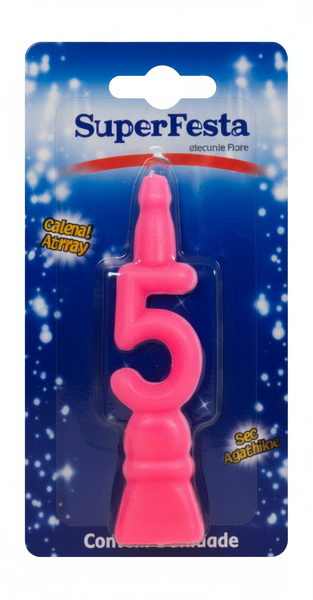 VELA ENCARTELADA ROSA INDIPEL N5