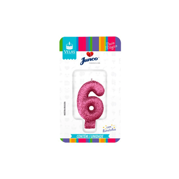 VELA ANIV JUNCO ROSA BEBE GLITTER N6