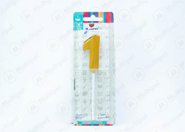 VELA JUNCO NO PALITO METAL DOURADO N1