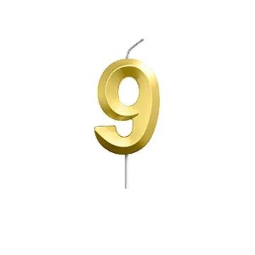 Vela de Aniversário Junco Palito Metalizada N9 Dourado