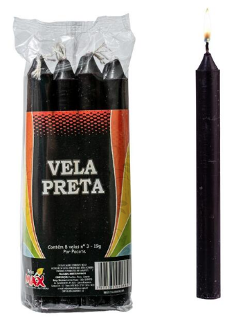 Vela N3 Velas Max 8un Preta