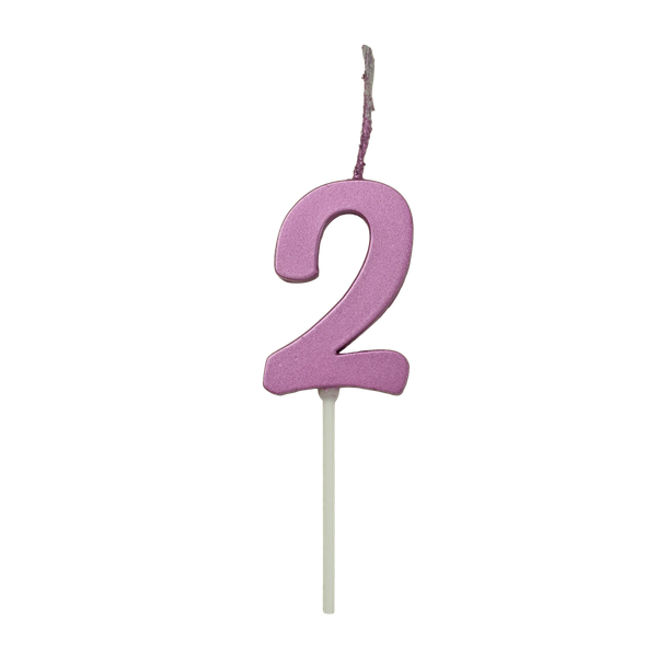 Vela Aniv.Regina Metalizada Pink N2