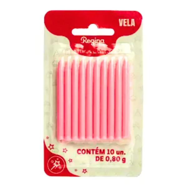 VELA PALITO REGINA ROSA 10UN