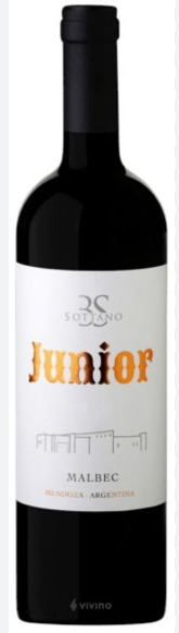 Vinho Tinto Argentino Sottano Junior Malbec 750ml