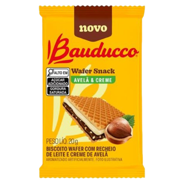 BISCOITO 20G BAUDUCCO WAFER SNACK LEITE AVELA