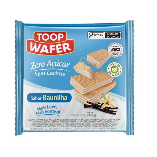 BISCOITO BAUNILHA ZERO ACUCAR 32G TOOP W