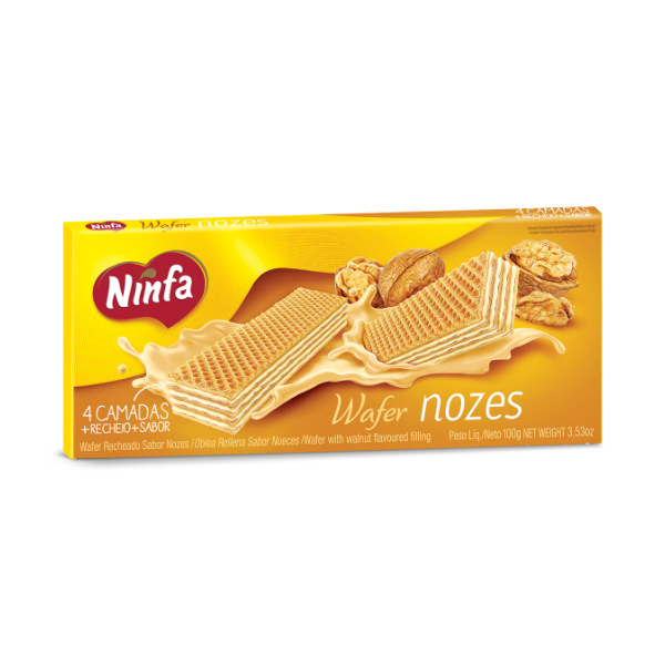 BISCOITO WAFER NINFA NOZES 100G