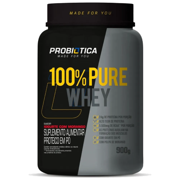 SUPLEMENTO ALIM 100% PURE WHEY REFIL 900G IOGURTE C/ MORANGO