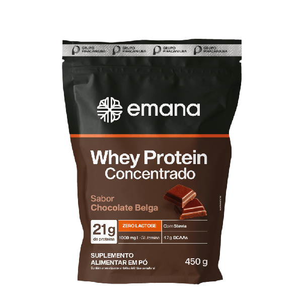 Whey Protein Emana Po 450g Chocolate Belga