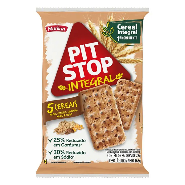 Biscoito Marilan Pit Stop Integral 5 Cereais 168g