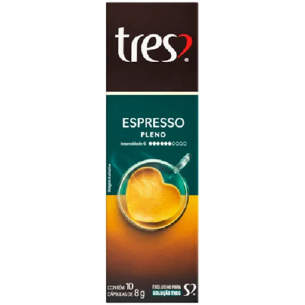 CAPSULA TRES CORACOES ESPRESSO PLENO 10X8G