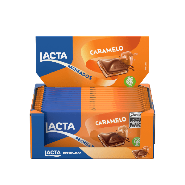 CHOC LACTA AO LEITE  RECHEADOS CARAMELO 104G