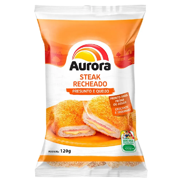 EMPANADO FRANGO AURORA RECH.C/PRESUNTO E QUEIJO 120G