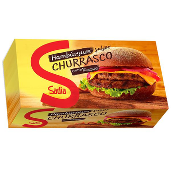 HAMBURGUER SADIA AVES/BOVINO SABOR CHURRASCO 672G (12X56G)