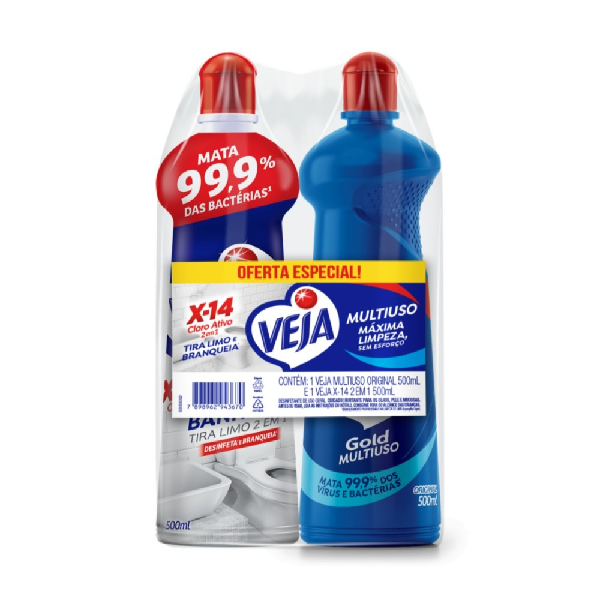 KIT LIMPADOR VEJA 1MULTIUSO+1 X14 500ML