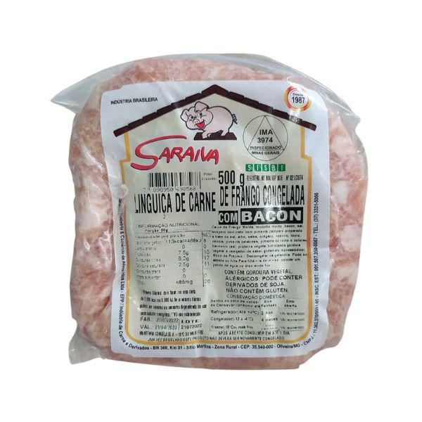 LINGUICA SARAIVA FRANGO/BACON 500G