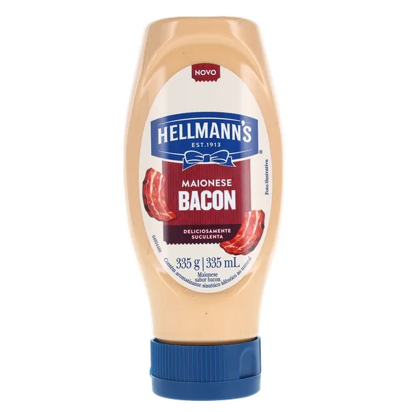 MAIONESE  HELLMANNS BACON  SQZ 335G