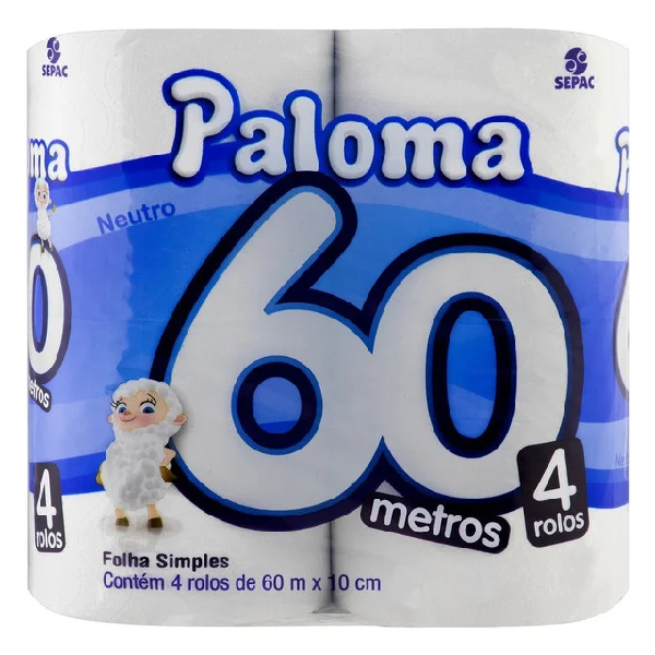 PAPEL HIGIENICO PALOMA 4X60M