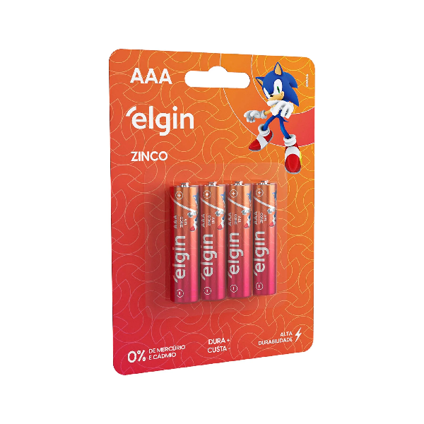 PILHA 3A ELGIN COMUM AAA C/4