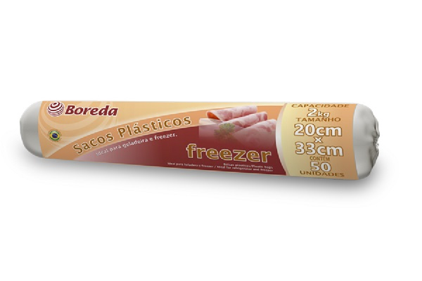 SACOS PLASTICOS BOREDA P/FREEZER C/50UN CAP. 2KG