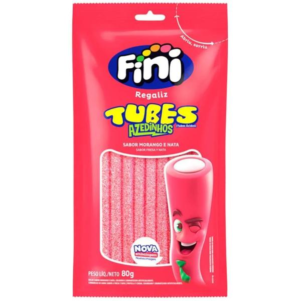 BALA FINI 80GR TUBO MORANGO AZEDINHOS