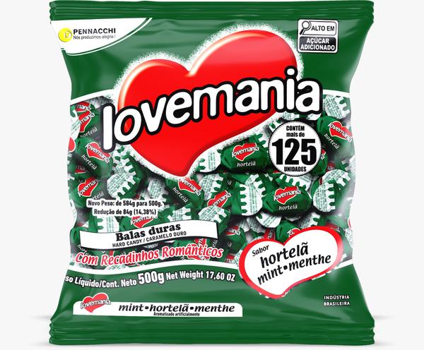 BALA LOVE MANIA 500GR HORTELÃ