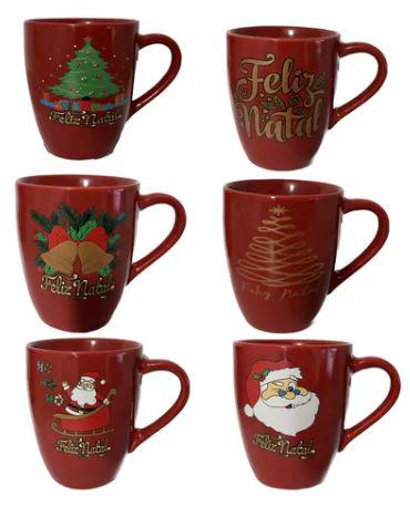 CANECA 250ML GLAMOUR VERMELHA DEC N