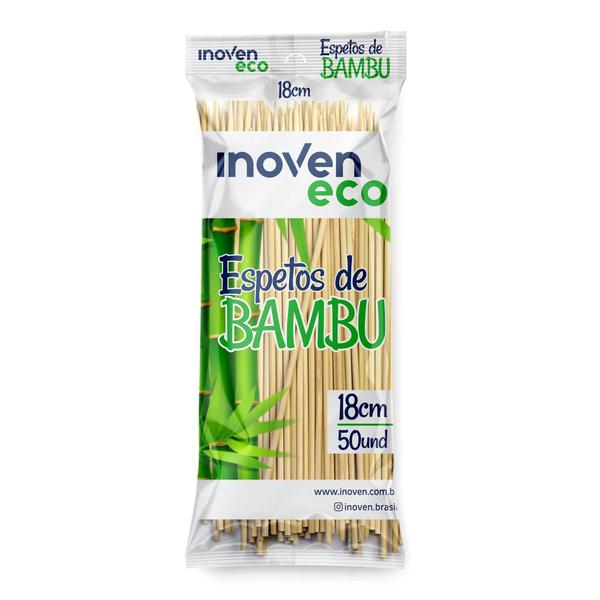 ESPETO CHURRASCO BAMBU INOVEN 18CM C/50
