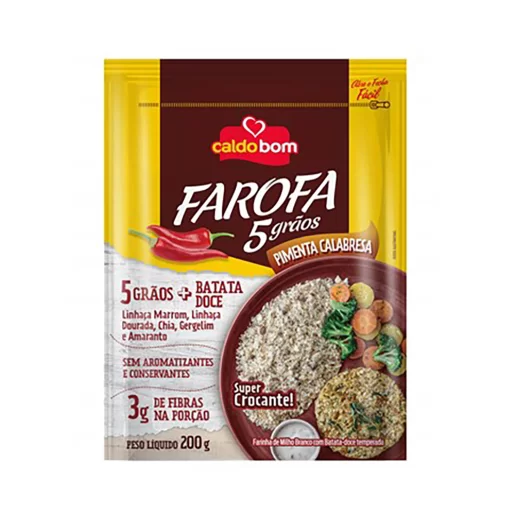 FAROFA CALDOBOM 200GR 5 GRÃOS PIMENTA CALABRESA
