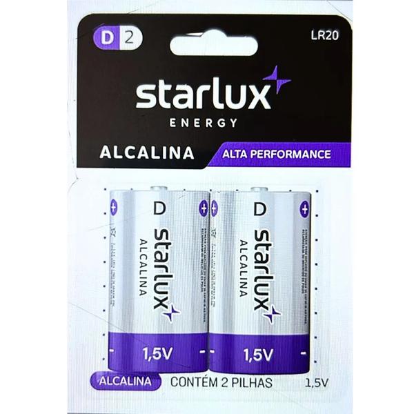 PILHA STARLUX 2UN ALCALINA GRANDE