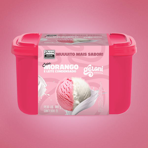 SORVETE GELONI 2LT MORANGO E LEITE CONDENSADO