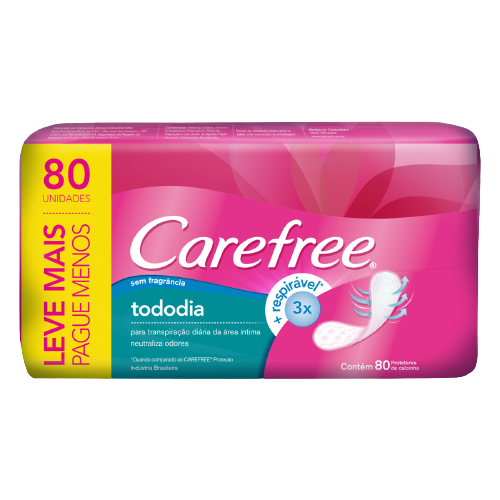 Absorvente Carefree Tododia Flex S/ Perfume 80x1 Promoc