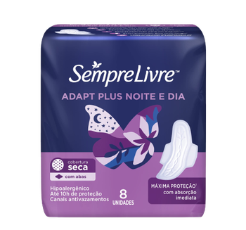 Absorvente Sempre Livre Adapt Plus Seca 8x1 C/ Abas
