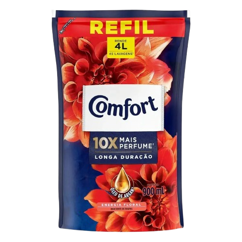 Amaciante Roupa Comfort Conc Energia Floral Sache 900ml