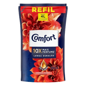 Amaciante Roupa Comfort Conc Energia Floral Sache 900ml