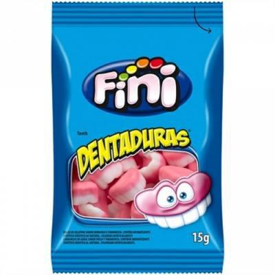 Bala Fini Gelatina Dentadura Morango/Framboesa 15gr