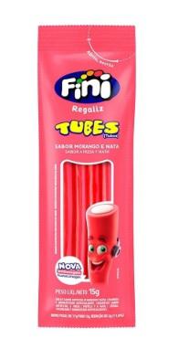 Bala Fini Gelatina Tubes Morango 15g