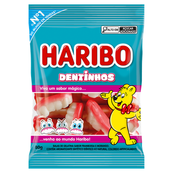 Bala Gelatina Haribo Dentinhos 80gr
