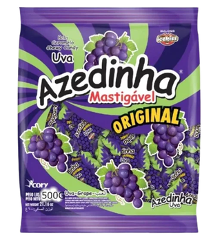 Bala Icekiss Azedinha Mastigavel Original Uva 500gr