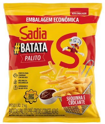Batata Palito Pre Frita Congelada Sadia 2kg