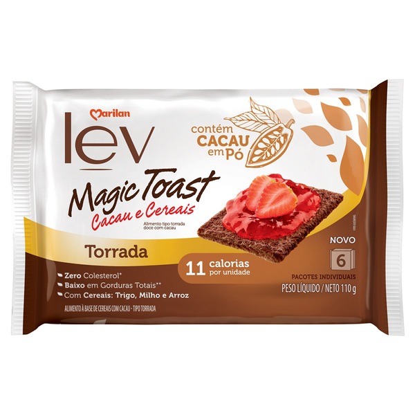 Biscoito Marilan Magic Toast Cacau e Cereais 110gr