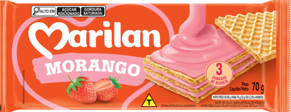 Biscoito Marilan Wafer Morango 70gr