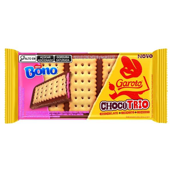 Chocolate Garoto Trio Bono/Morango 90gr