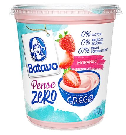 Iogurte Batavo Grego Morango Pense Zero 450g